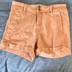 Studio Blue Womens Light Orange Melon Cuffed Shorts Size 6 28